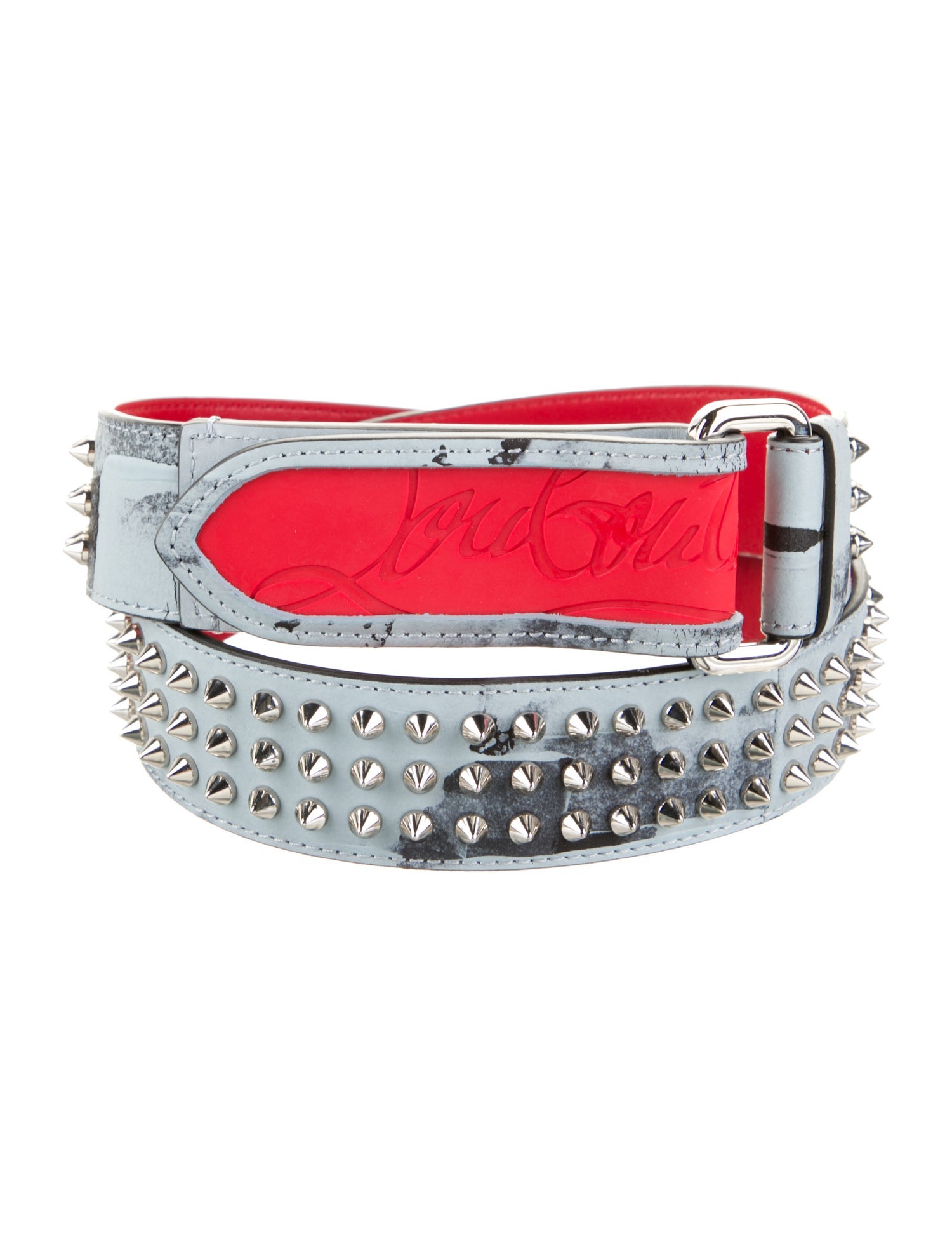 Christian Louboutin Spike Accents Leather Belt