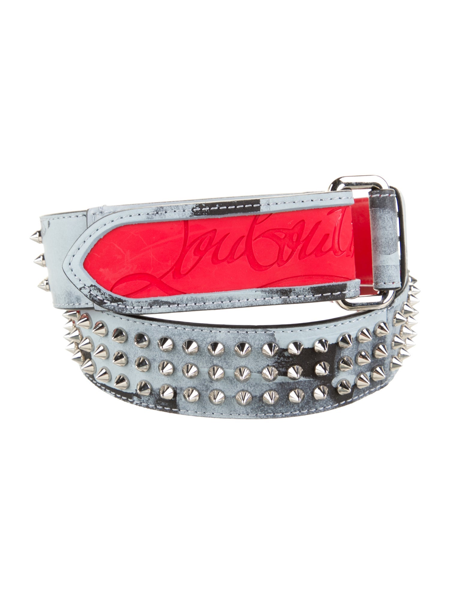 Christian Louboutin Spike Accents Leather Belt