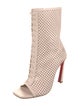 Christian Louboutin Leather Lasercut Accents Lace-Up Boots
