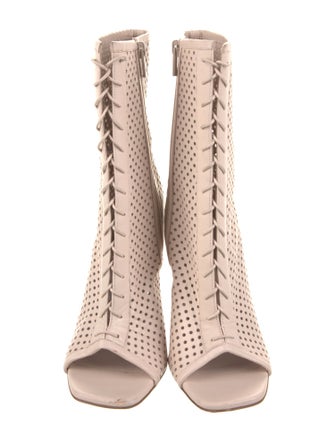 Christian Louboutin Leather Lasercut Accents Lace-Up Boots
