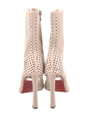 Christian Louboutin Leather Lasercut Accents Lace-Up Boots