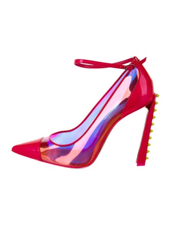Christian Louboutin Patent Leather Studded Accents Pumps