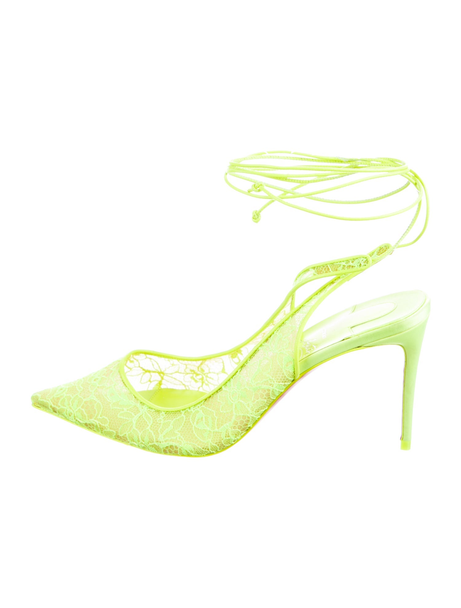 Christian Louboutin Lace Lace Pattern Slingback Pumps