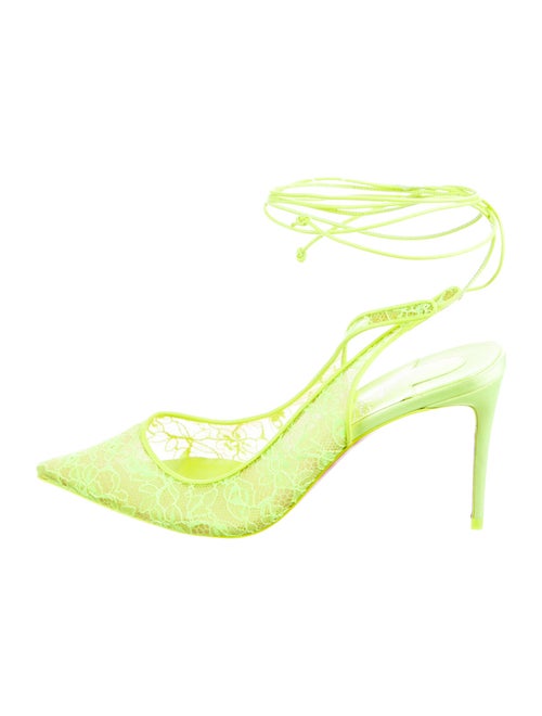 Christian Louboutin Lace Lace Pattern Slingback Pumps