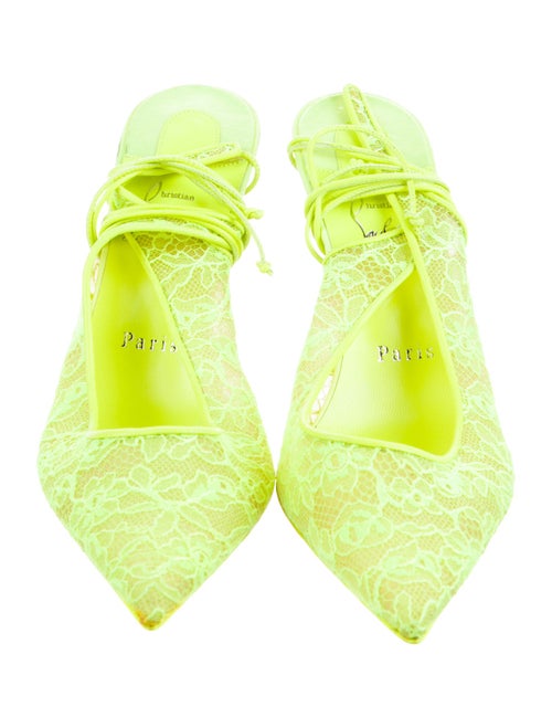 Christian Louboutin Lace Lace Pattern Slingback Pumps