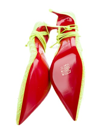 Christian Louboutin Lace Lace Pattern Slingback Pumps