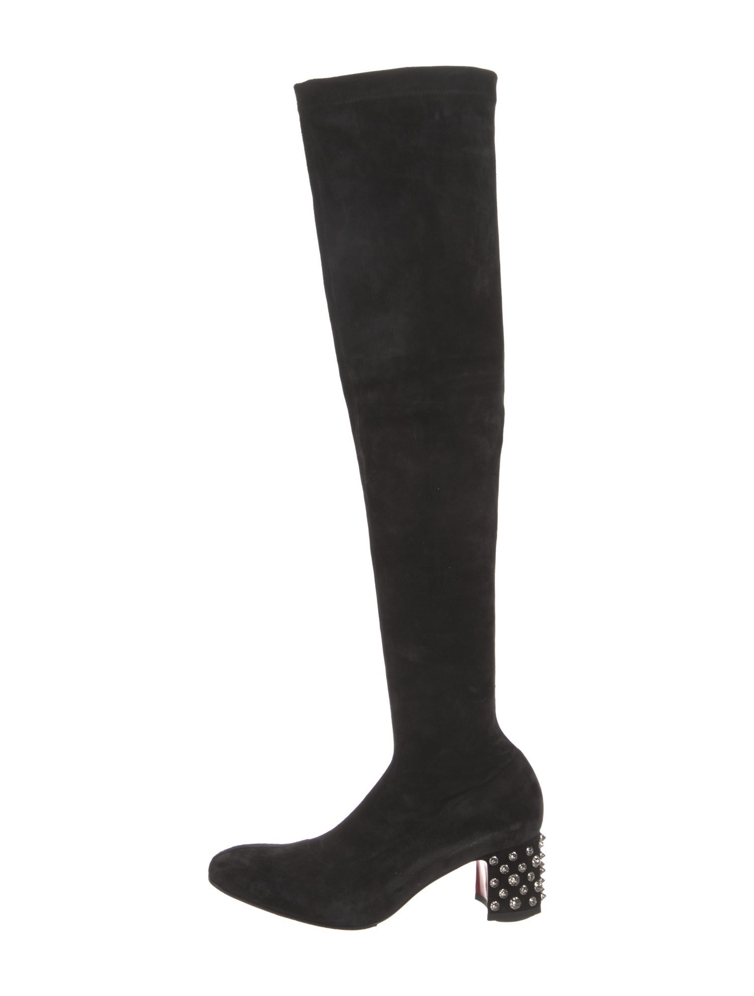 Christian Louboutin Suede Studded Accents Boots