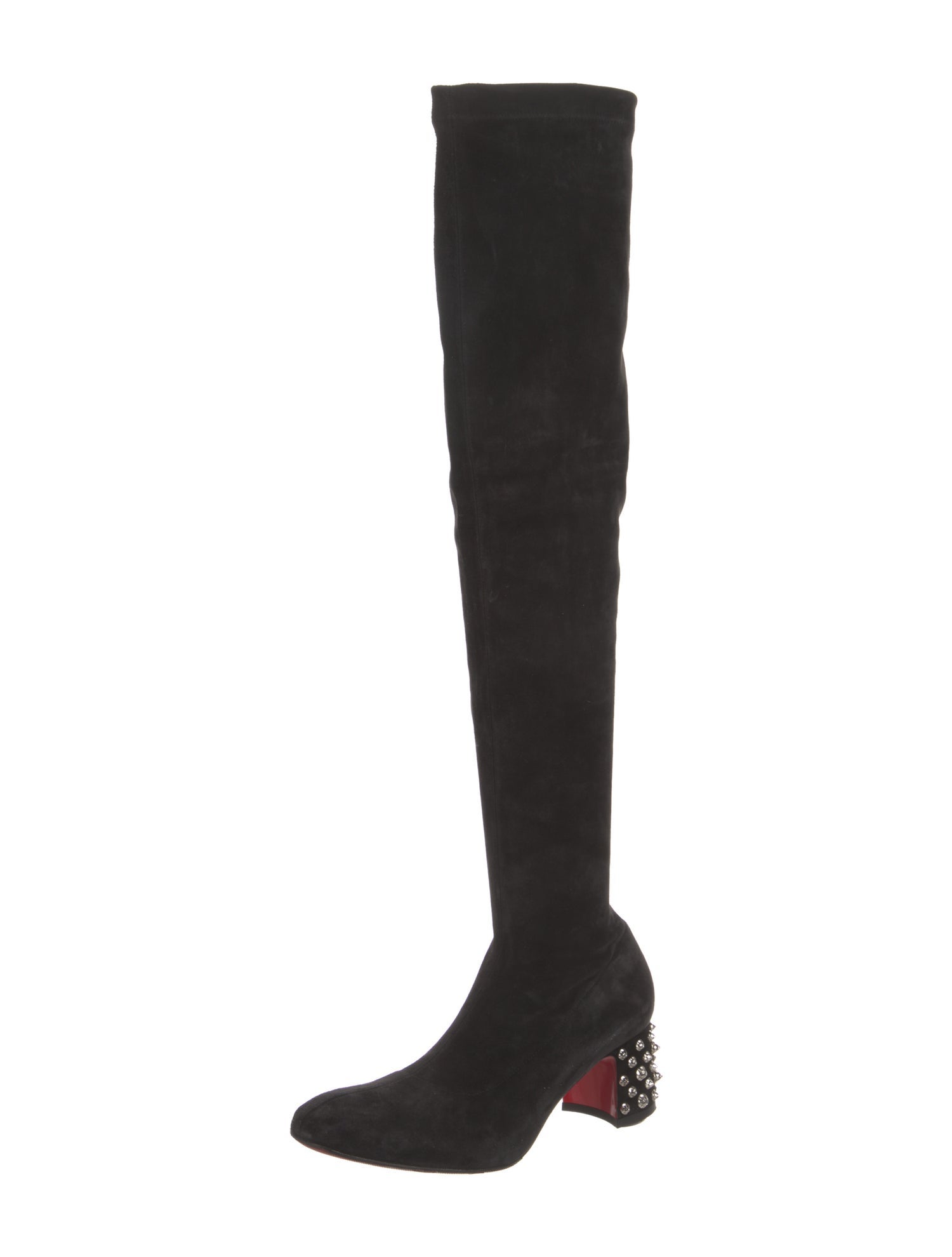 Christian Louboutin Suede Studded Accents Boots