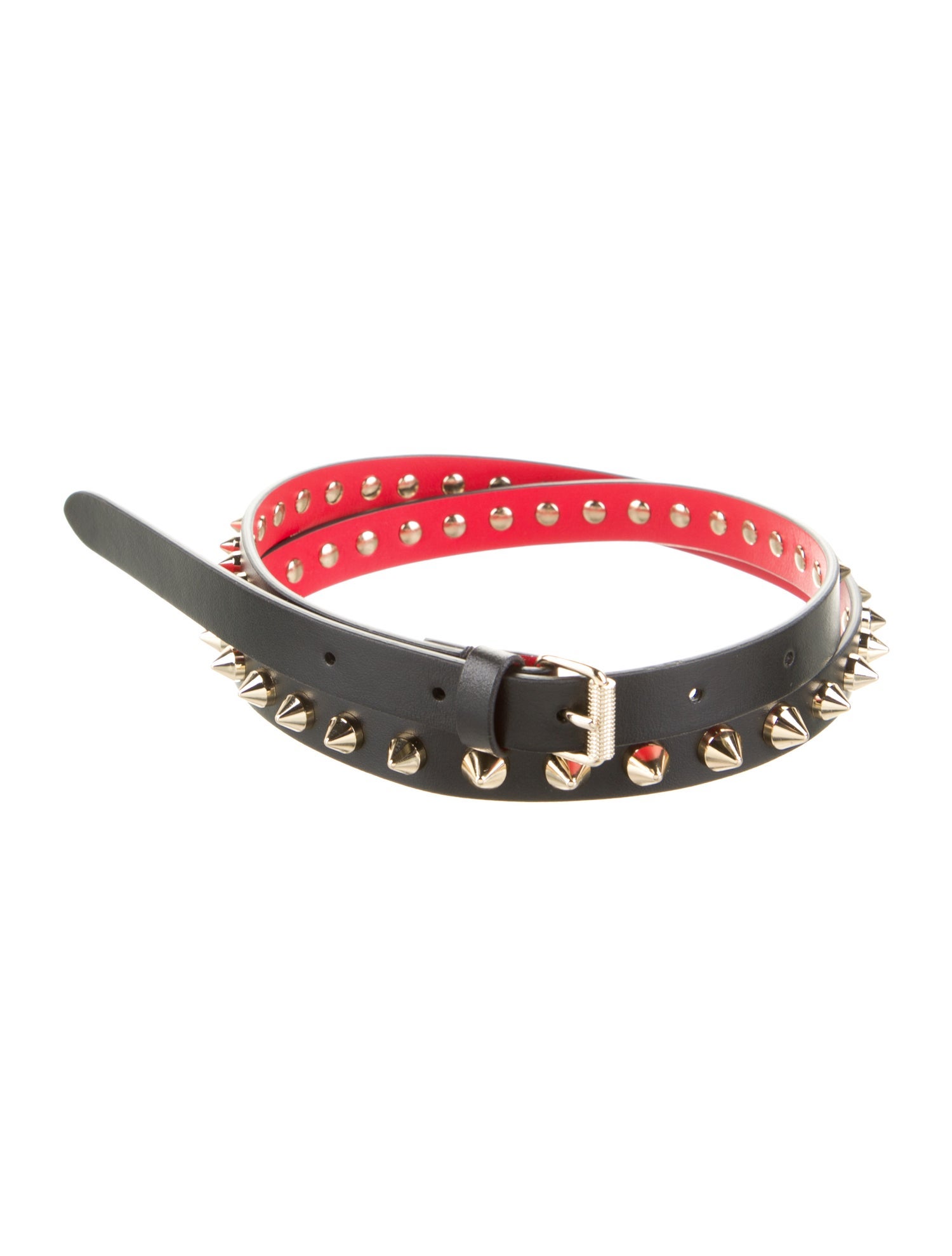 Christian Louboutin Spike Accents Skinny Waist Belt