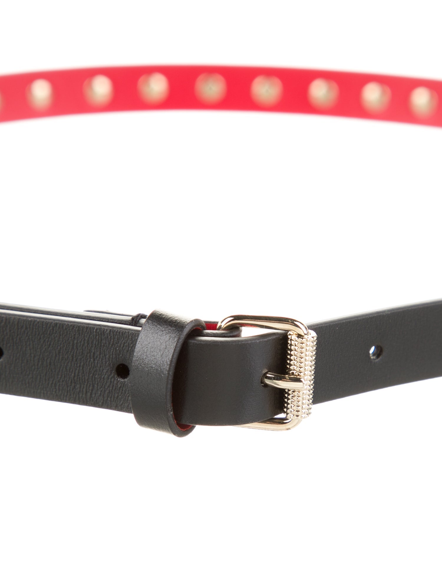 Christian Louboutin Spike Accents Skinny Belt