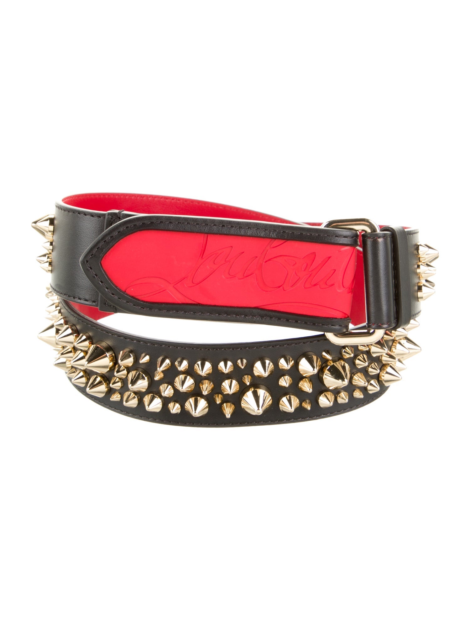 Christian Louboutin Spike Accents Leather Belt