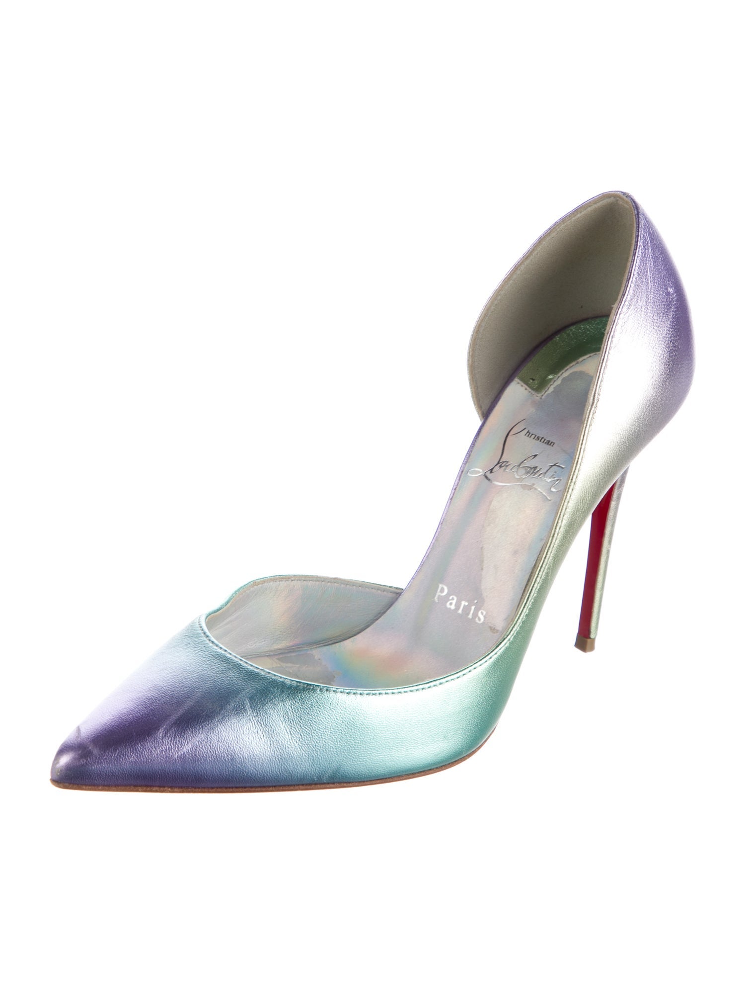 Christian Louboutin Leather Tie-Dye Print D'Orsay Pumps