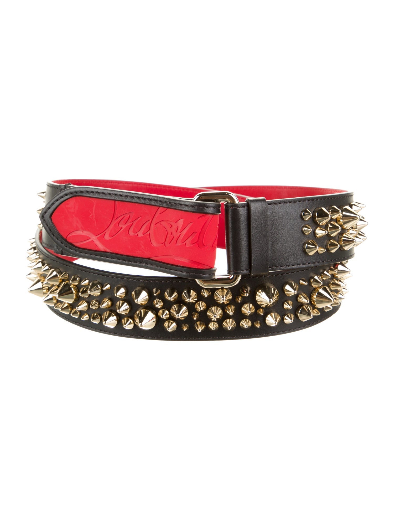 Christian Louboutin Leather Studded Accents Waist Belt