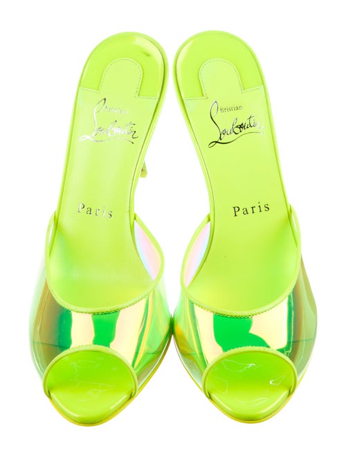 Christian Louboutin PVC Leather Trim Embellishment Slides