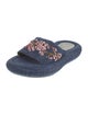 Christian Louboutin Denim Floral Print Slides