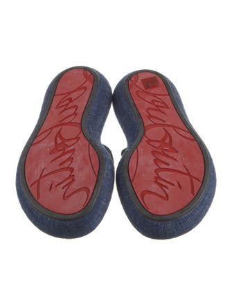 Christian Louboutin Denim Floral Print Slides