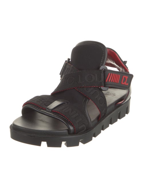 Christian Louboutin Spike Accents Neoprene Slingback Sandals