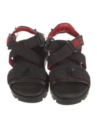 Christian Louboutin Spike Accents Neoprene Slingback Sandals