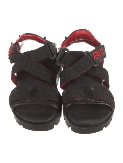 Christian Louboutin Spike Accents Neoprene Slingback Sandals