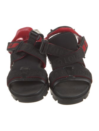 Christian Louboutin Spike Accents Neoprene Slingback Sandals