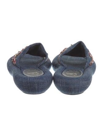 Christian Louboutin Denim Floral Print Slides