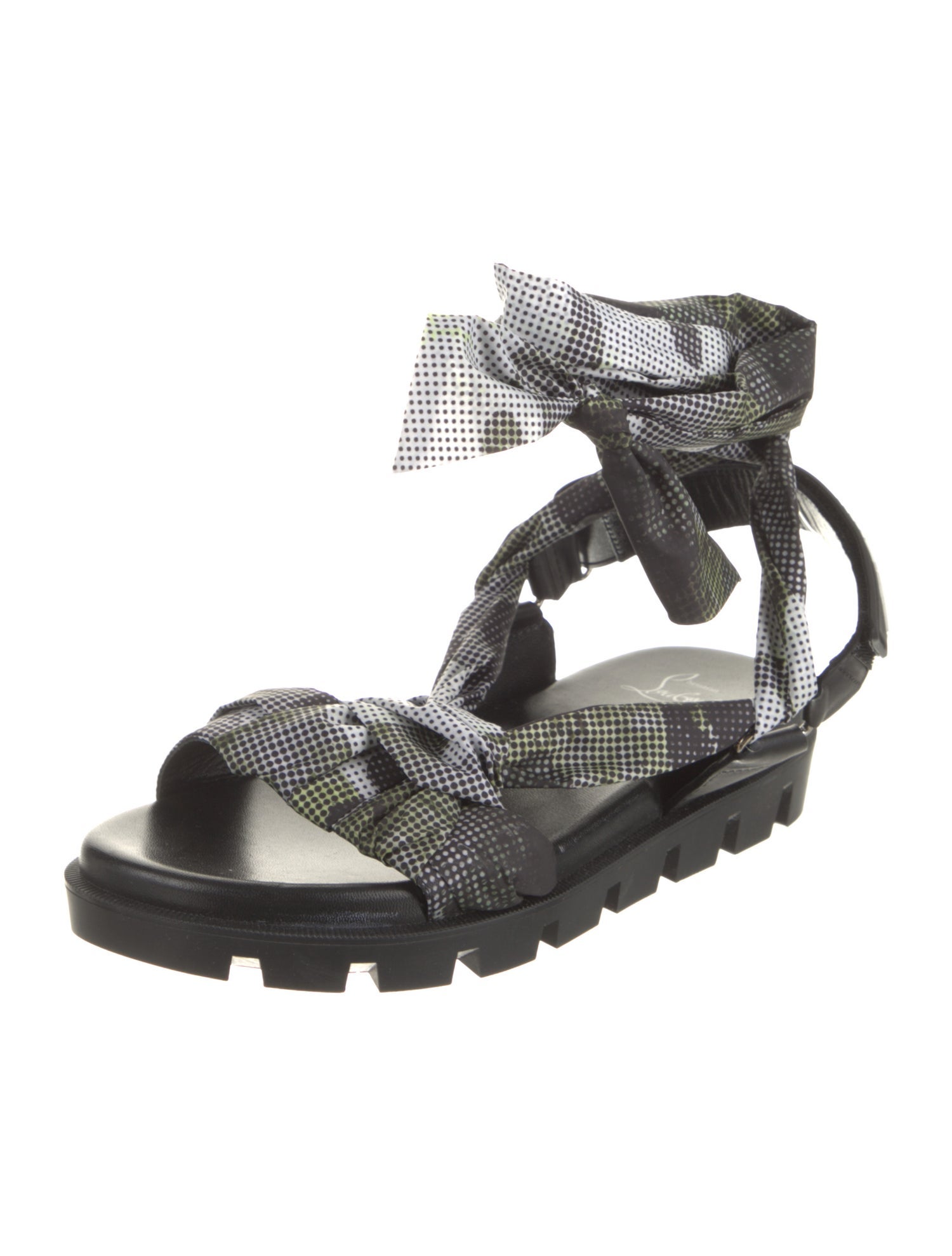 Christian Louboutin Nylon Printed Gladiator Sandals