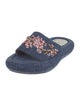 Christian Louboutin Denim Floral Print Slides