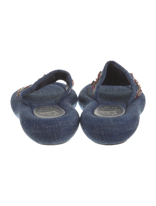 Christian Louboutin Denim Floral Print Slides