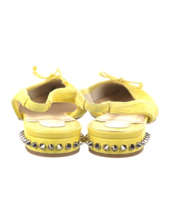 Christian Louboutin Spike Accents Suede Slingback Flats