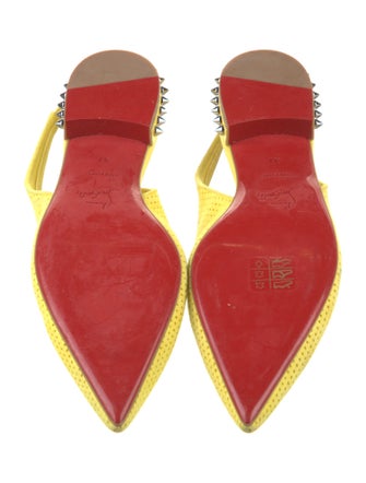 Christian Louboutin Spike Accents Suede Slingback Flats
