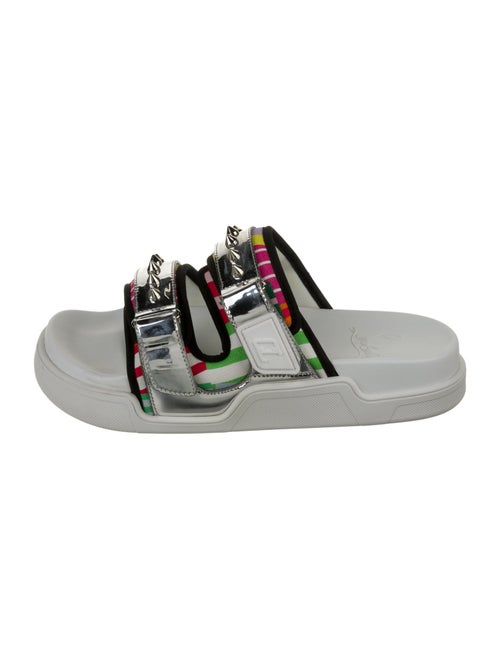 Christian Louboutin Spike Accents Canvas Sandals