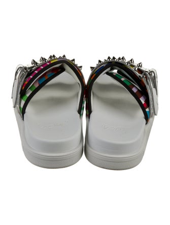 Christian Louboutin Spike Accents Canvas Sandals
