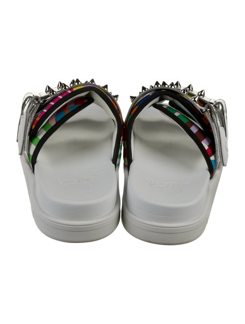 Christian Louboutin Spike Accents Canvas Sandals