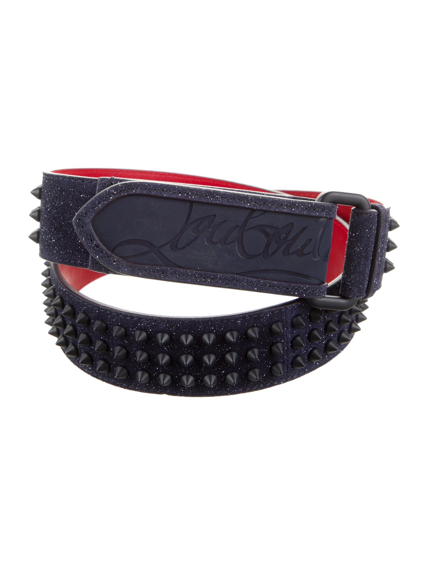 Christian Louboutin Suede Glitter Accents Waist Belt