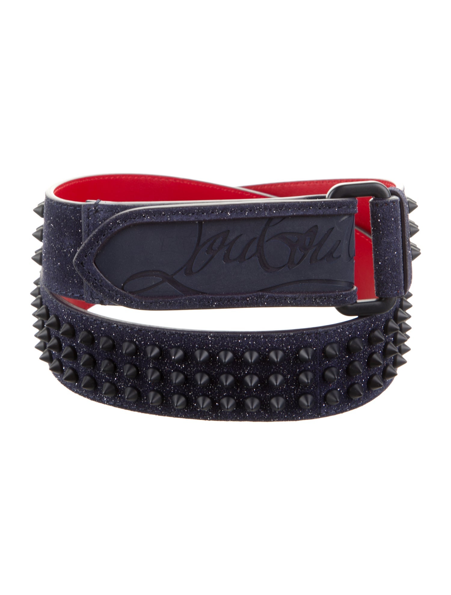 Christian Louboutin Suede Glitter Accents Waist Belt