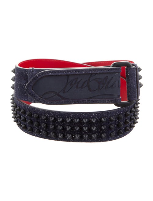 Christian Louboutin Suede Glitter Accents Waist Belt