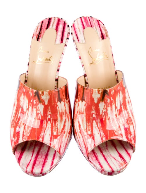Christian Louboutin Patent Leather Printed Slides