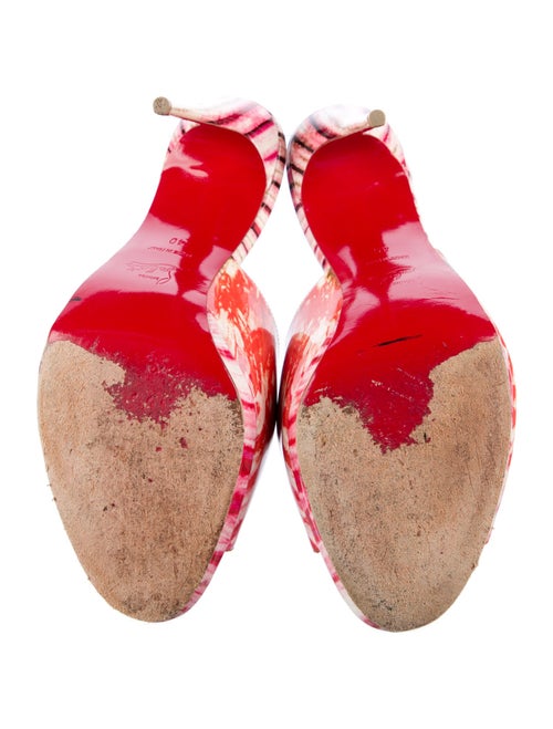 Christian Louboutin Patent Leather Printed Slides