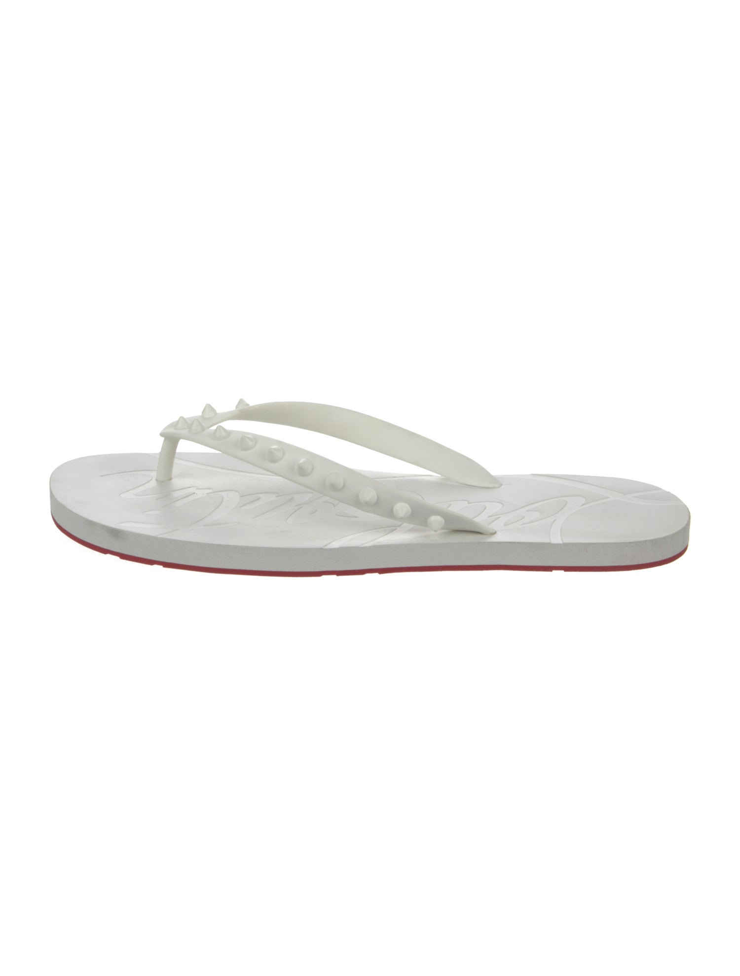 Christian Louboutin Rubber Studded Accents Flip Flops