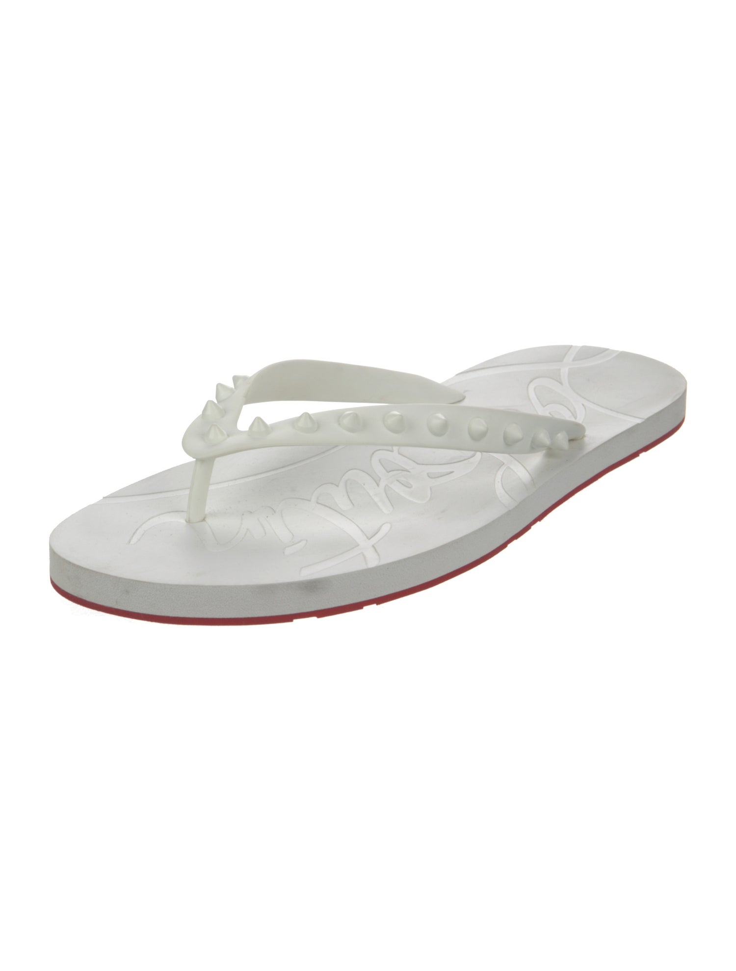 Christian Louboutin Rubber Studded Accents Flip Flops