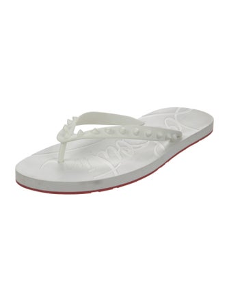 Christian Louboutin Rubber Studded Accents Flip Flops