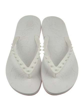Christian Louboutin Rubber Studded Accents Flip Flops