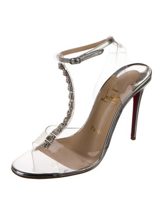 Christian Louboutin PVC Studded Accents T-Strap Sandals
