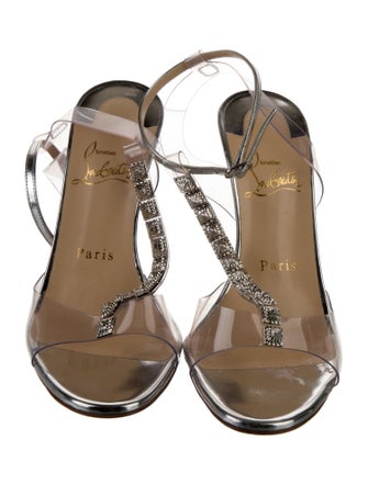 Christian Louboutin PVC Studded Accents T-Strap Sandals