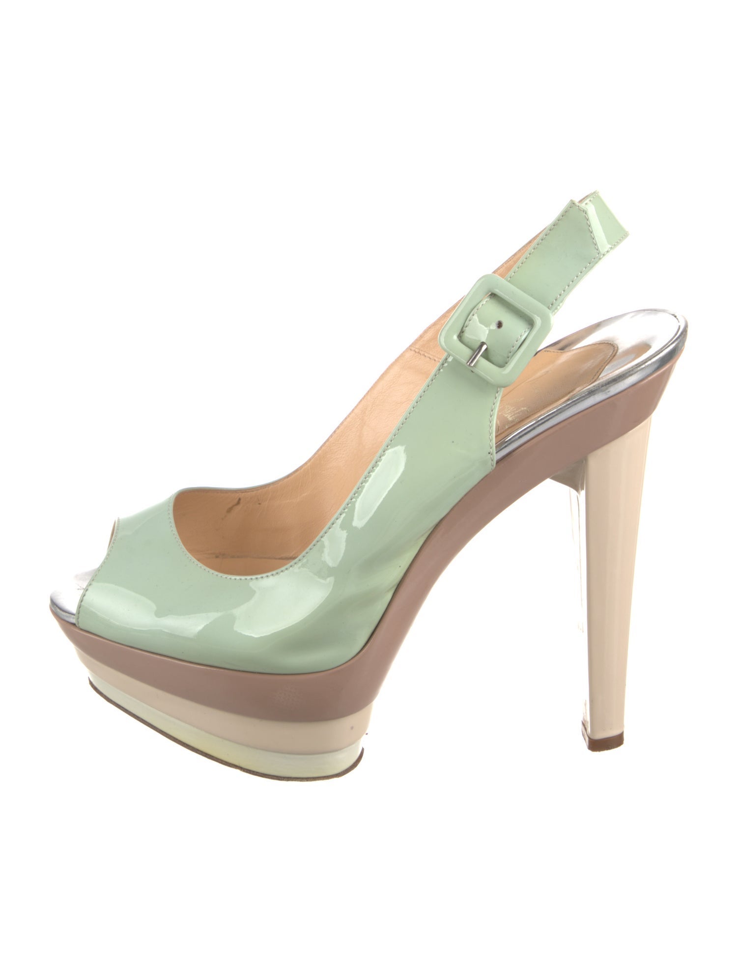 Christian Louboutin Patent Leather Slingback Sandals