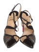 Christian Louboutin Patent Leather Mesh Accents Slingback Pumps