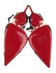 Christian Louboutin Patent Leather Mesh Accents Slingback Pumps