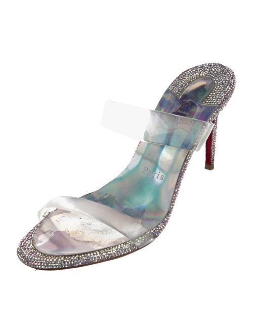 Christian Louboutin PVC Crystal Embellishments Slides