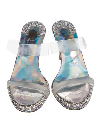 Christian Louboutin PVC Crystal Embellishments Slides