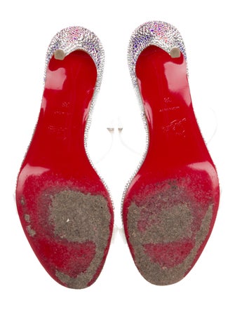 Christian Louboutin PVC Crystal Embellishments Slides